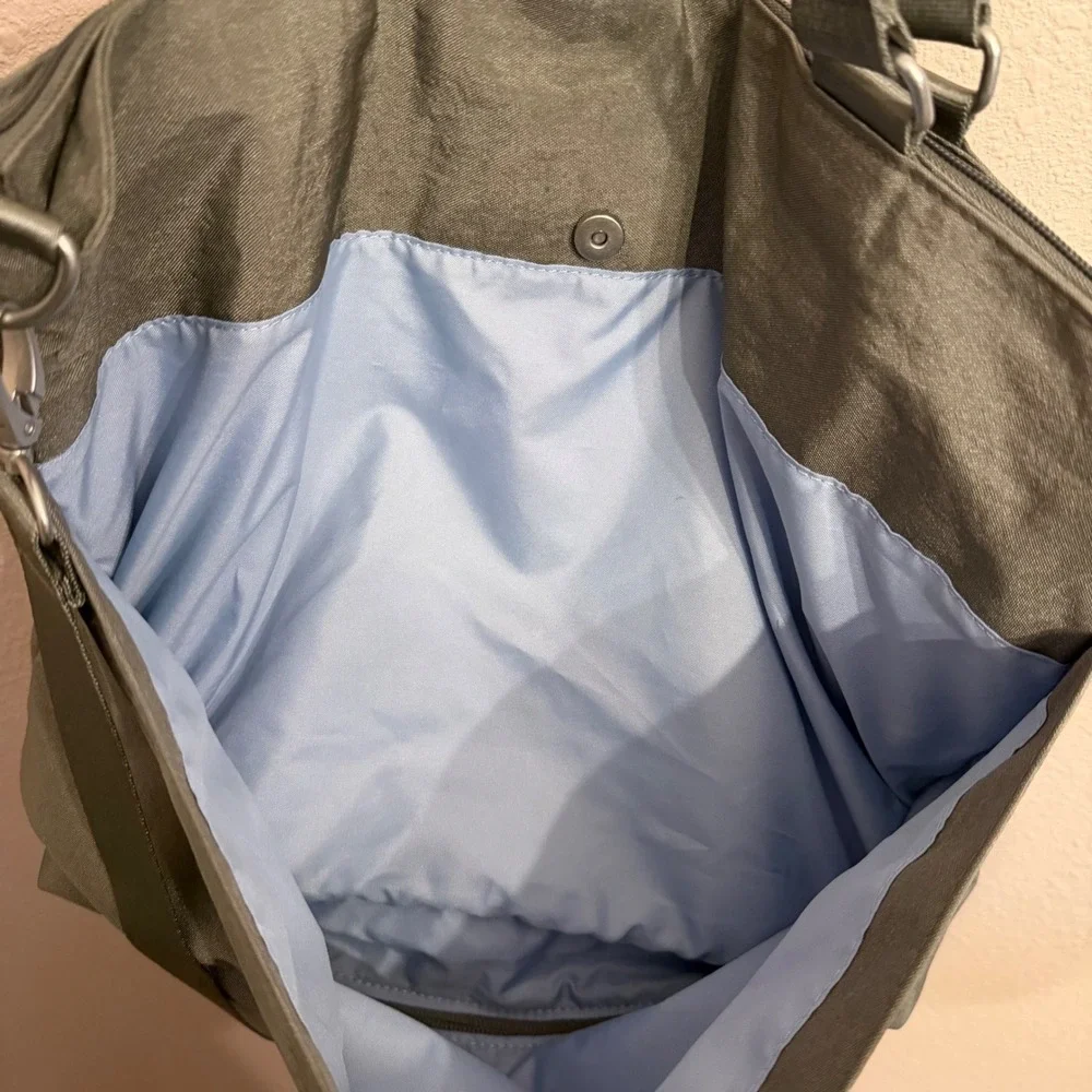 Baggallini Any Day Tote Bag Gray Nylon Travel Shoulder Crossbody Laptop Work Bag
